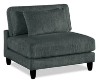  Fauteuil sans accoudoirs modulaire Lounge de 40 po en tissu chenille - gris
