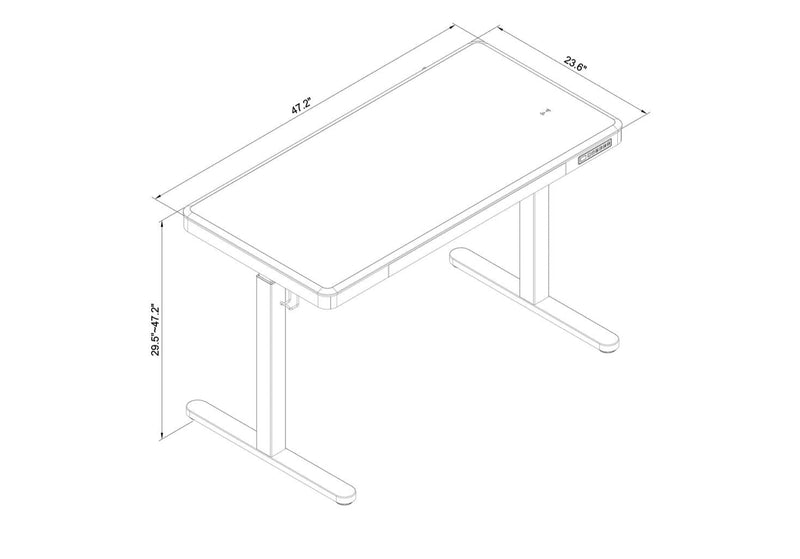 Bureau Loft de 47,24 po à hauteur réglable avec rangement et recharge sans fil - naturel
