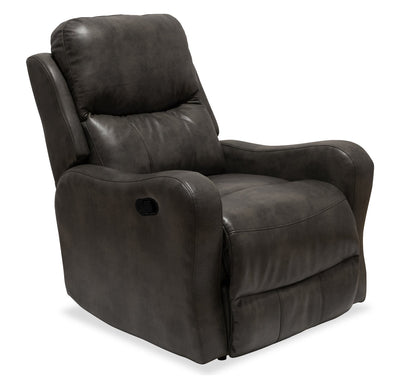 Ellis 32" Faux Leather Glider Reclining Chair – Grey  | Fauteuil coulissant et inclinable Ellis 32 po de en similicuir - gris