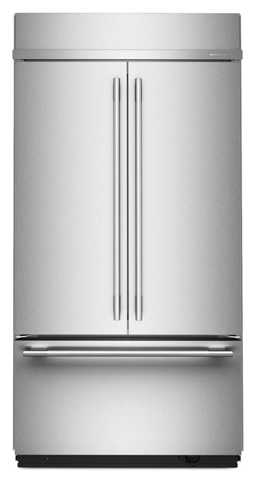 Réfrigérateur KitchenAid de 24,2 pi³ et de 42 po à portes françaises à congélateur inférieur - acier inoxydable  - KBFN542SPS