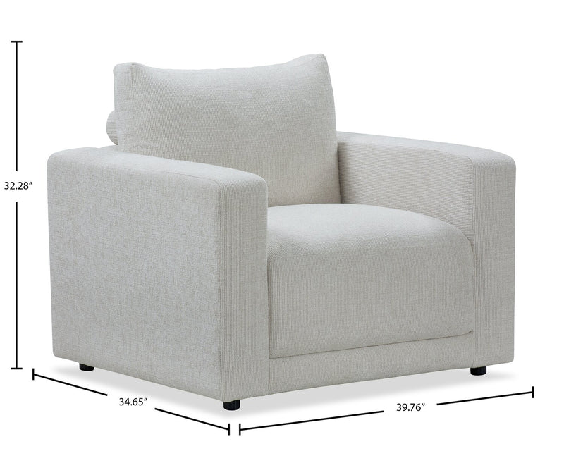 Causeuse Lainey de 65,35 po en tissu avec coussins de dossier amovibles - beige 