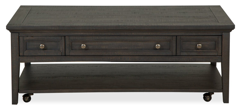 Table à café traditionnelle Hanson de 50 po en pin - graphite