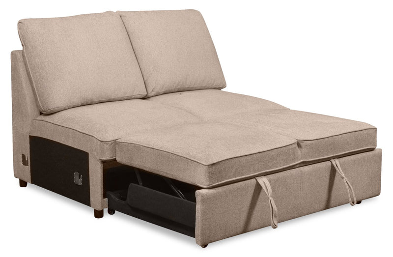 Sofa-lit sectionnel enveloppant de gauche Haven de Scott Living 3 pièces en tissu de chenille avec rangement - taupe 