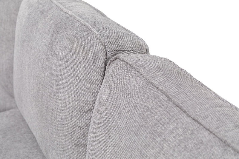 Sofa sectionnel Kassia de Kort & Co. 2 pièces en tissu d’apparence lin avec base et pattes en bois - gris