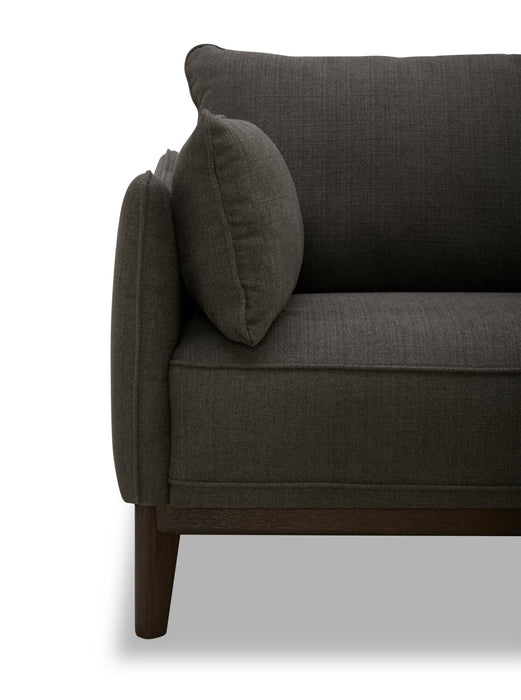 Sofa Gena de Cindy Crawford Home de 78,7 po de format condo en tissu d’apparence lin avec coussins de dossier amovibles - gris anthracite