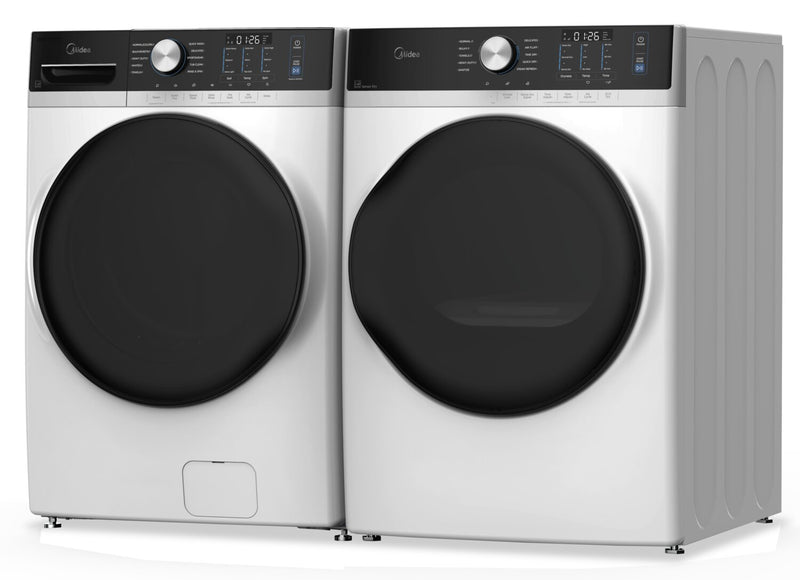 Sécheuse Midea de 8,0 pi3 avec culbutage et Steam Care - blanche - MLHE52S7AWW