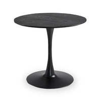  Table de salle à manger ronde Rio de 36 po (L) en métal avec base piédestal - noire