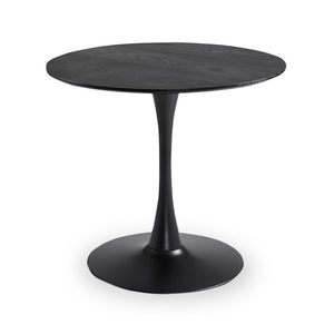 Table de salle à manger ronde Rio de 36 po (L) en métal avec base piédestal - noire