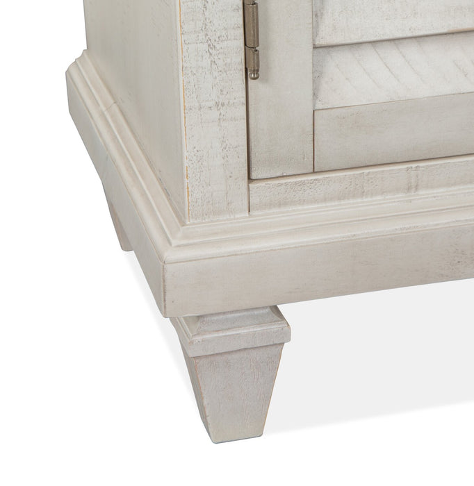 Meuble pour téléviseur rustique Baron de 82 po en pin avec rangement et système de gestion des câbles pour téléviseurs jusqu’à 90 po - albâtre