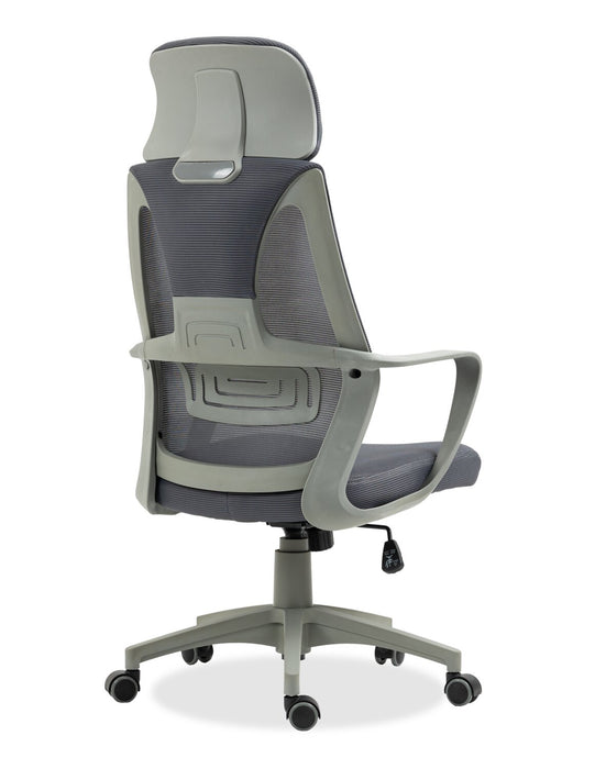 Chaise de bureau réglable Bennet de 24.4 po en mailles - grise