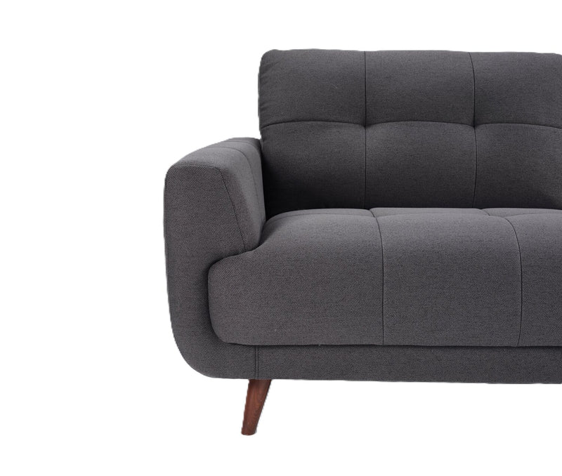 Sofa Brook de 84 po en tissu avec coussins capitonnés - anthracite 