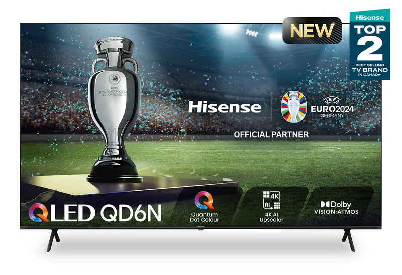 Téléviseur intelligent QLED Hisense UHD 4K de 85 po à 60 Hz avec HDR10+, Dolby VisionMC et Google TVMC (85QD6N)