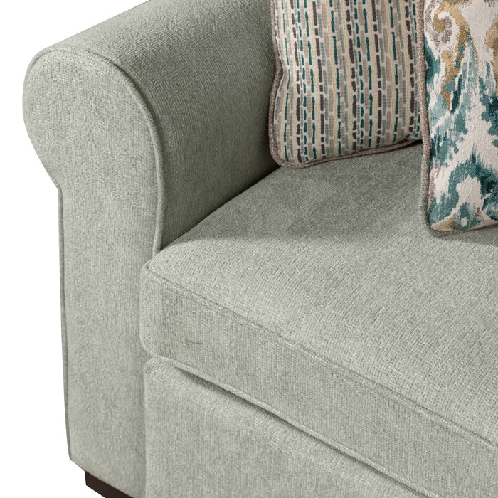 Sofa-lit sectionnel de droite Haven de Scott Living 4 pièces en tissu de chenille avec fauteuil long de rangement - bleu écume de mer