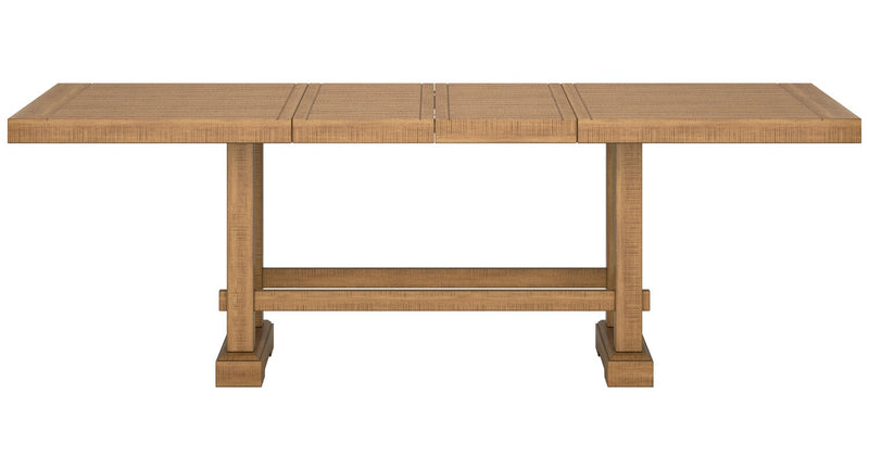 Ensemble de salle à manger Archer 6 pièces de hauteur comptoir avec table à rallonge, 72 po à 108 po, banc et 4 chaises - brun clair