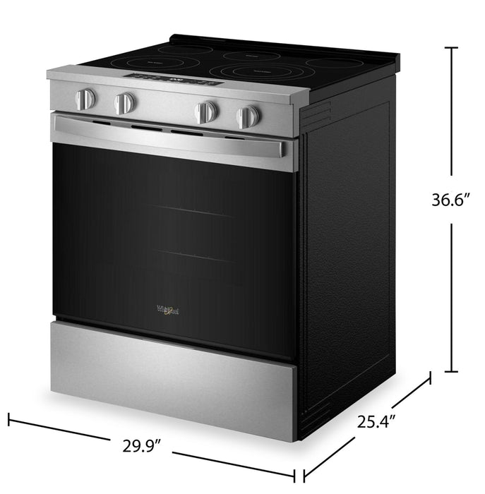 Cuisinière électrique Whirlpool de 30 po avec cuisson à air - acier inoxydable résistant aux traces de doigts - YWSES5030SZ 