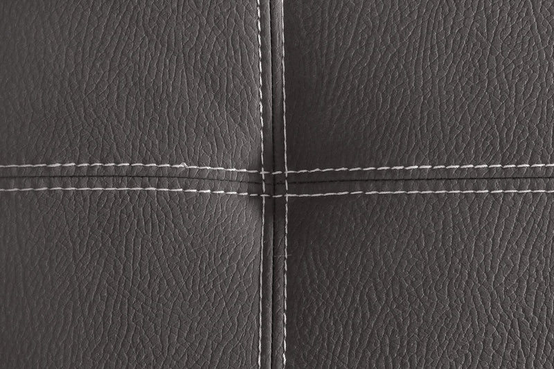 Sofa-lit Drake de 87 po en tissu de suédine avec lit rétractable, appuie-têtes relevables et capitonnage à boutons - gris