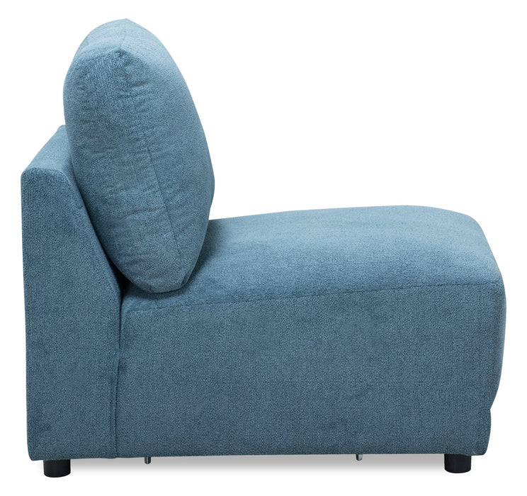 Fauteuil sans accoudoirs modulaire Voyage en tissu avec coussins de dossier amovibles - bleu