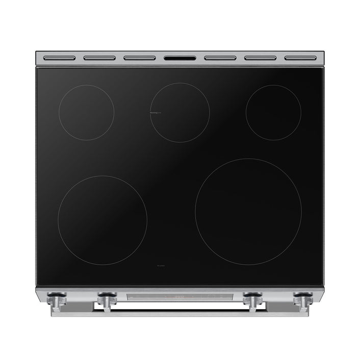 Cuisinière électrique Bosch série 100 de 5,8 pi3 et de 30 po avec préchauffage rapide et friture à air - acier inoxydable - HEF1050MC