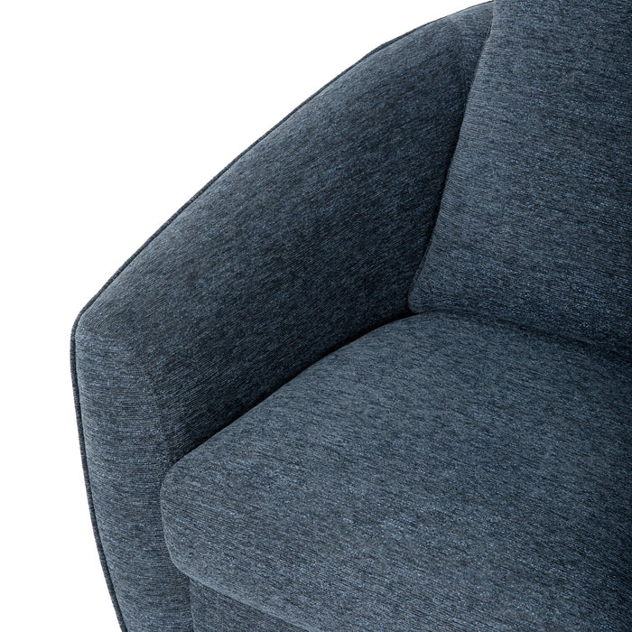 Fauteuil d’appoint pivotant Rio de 34,5 po en tissu de chenille - bleu