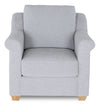 Fauteuil contemporain Finesse de 37 po en tissu de chenille - gris chiné 