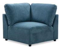 Fauteuil en coin modulaire Voyage en tissu avec coussins de dossier amovibles - bleu