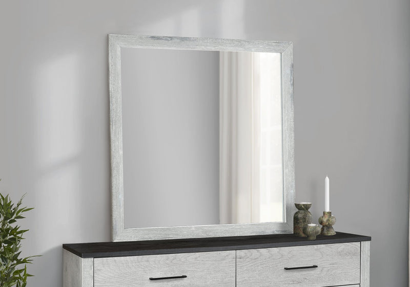Miroir de commode de chambre à coucher Blake, à fixer au meuble ou à suspendre au mur - gris