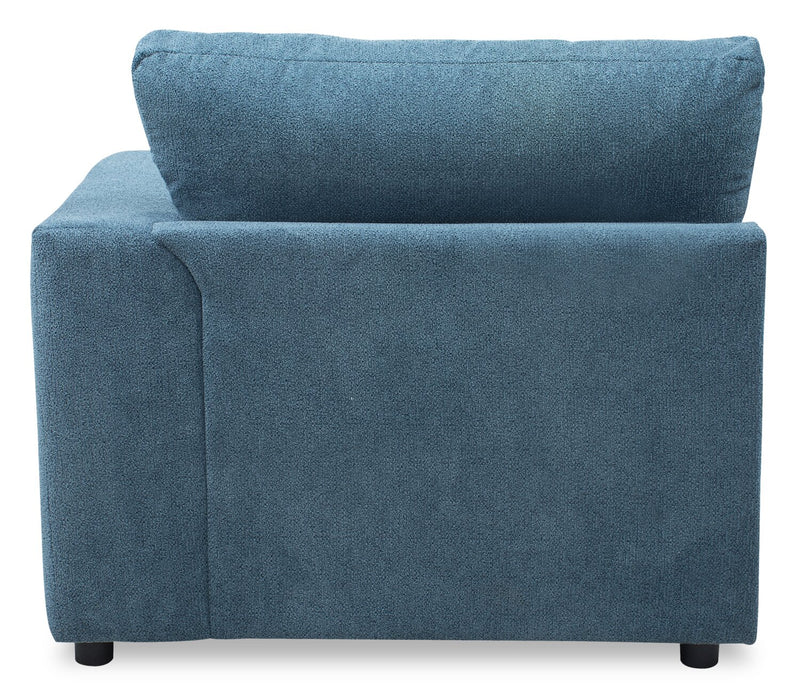 Fauteuil modulaire de droite Voyage en tissu avec coussins de dossier amovibles - bleu