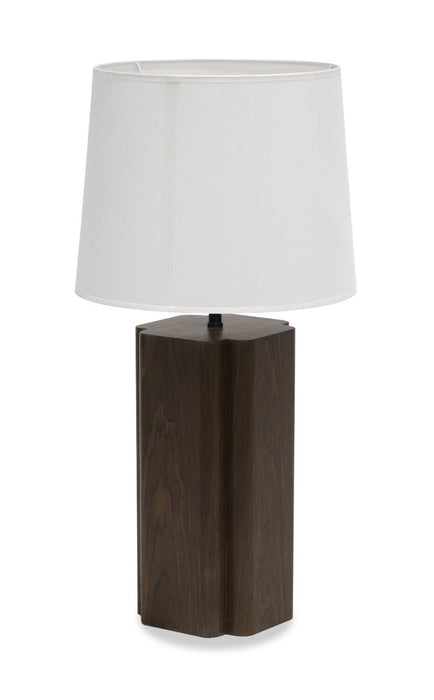 Lampe de table Wren de 28,7 po avec abat-jour en lin - noyer foncé 