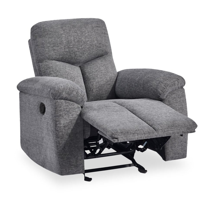 Fauteuil à inclinaison manuelle Blake de 38,58 po en tissu de chenille - gris 