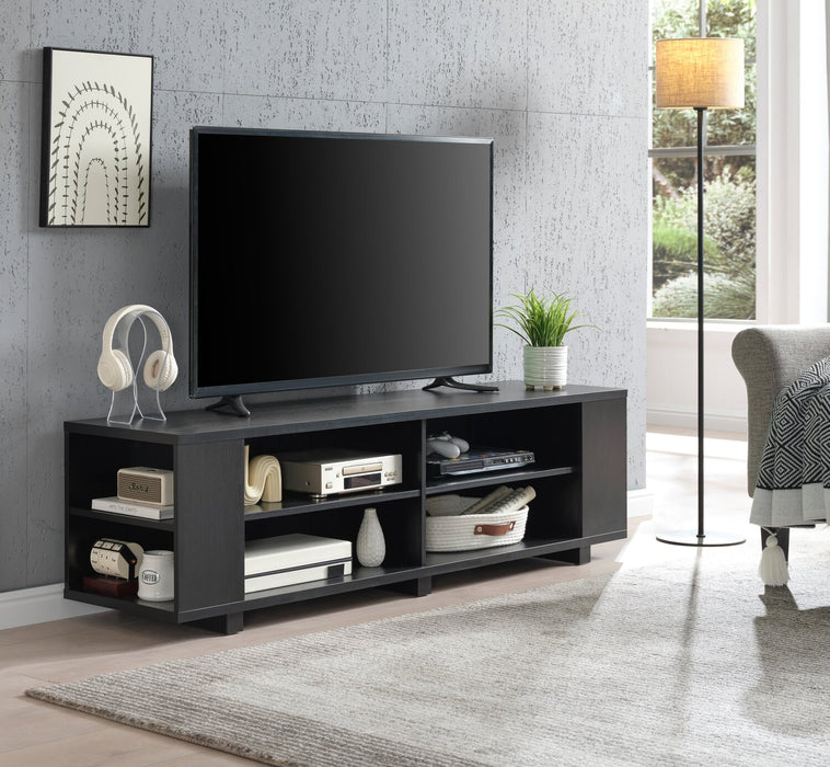 Meuble pour téléviseur Duke de 62 po avec tablettes et système de gestion des câbles pour téléviseurs jusqu’à 70 po - noir