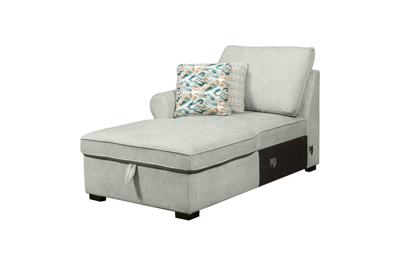  Sofa-lit sectionnel enveloppant de gauche Haven de Scott Living 3 pièces en tissu de chenille avec rangement - écume de mer 