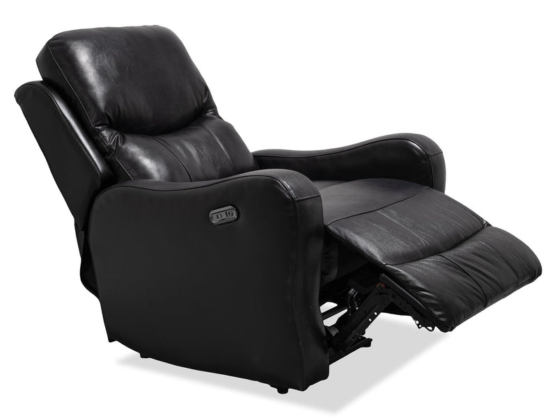 Fauteuil coulissant à inclinaison électrique Ellis de 32 po en similicuir - noir