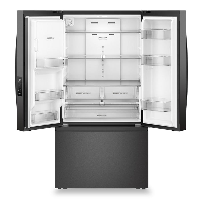 Réfrigérateur Whirlpool de 36 po et de 30 pi3 à portes françaises avec eau et glaçons - acier inoxydable noir - WRFF3536SV