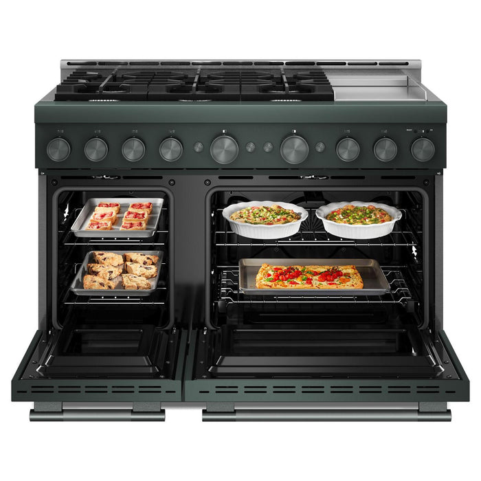 Cuisinière à gaz KitchenAid de 6,3 pi³ de style commercial à 6 brûleurs - genièvre - KFGD948SJP