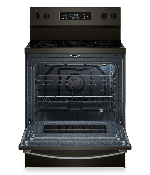 Cuisinière électrique Whirlpool de 5,3 pi3 avec cuisson à air – noir sur acier inoxydable - YWFES5730SV