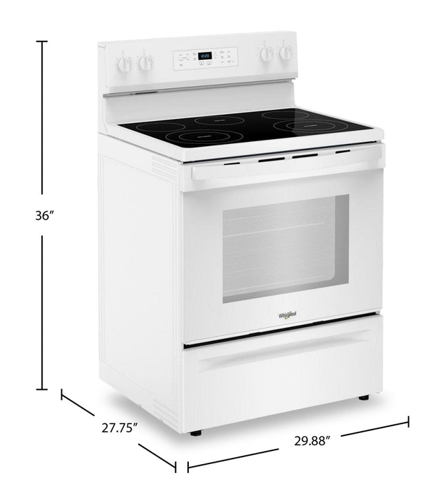 Cuisinière électrique Whirlpool de 5,3 pi3 et de 30 po avec 5 éléments - YWFES3330RW