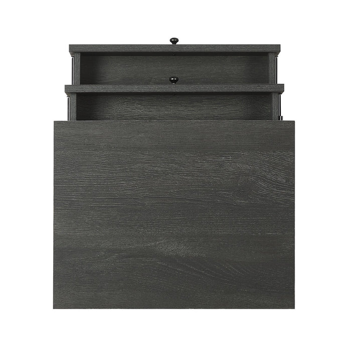 Table de nuit Mori de 18 po (l) x 25,75 po (H) à 2 tiroirs - noire