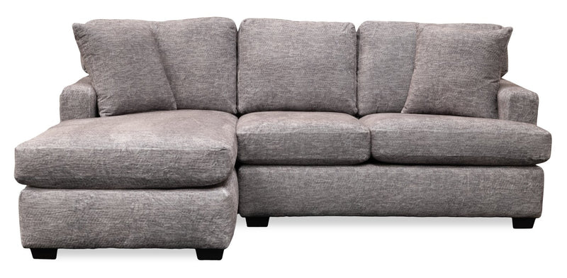 Sofa sectionnel de gauche Luxe 3 pièces fabriqué au Canada en tissu avec coussins amovibles - gris colombe Zaftig