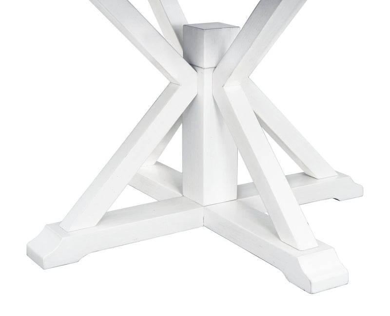 Table de salle à manger ronde Brook de 42 po à 54 po (L) avec rallonge - blanche et brune