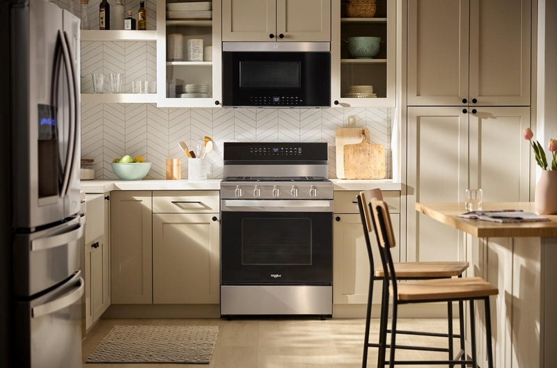 Cuisinière intelligente à gaz Whirlpool de 5 pi³ avec friture à air et autonettoyage - acier inoxydable - WFGS7530RZ