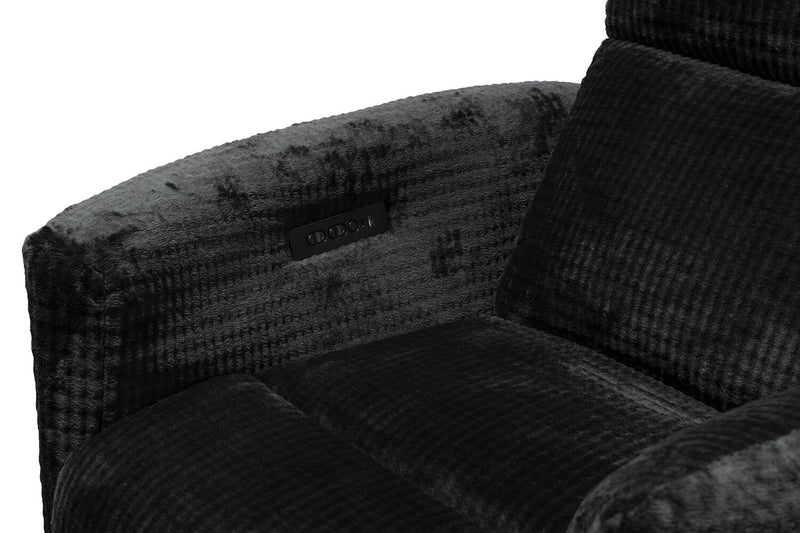 Fauteuil pivotant coulissant à inclinaison électrique Remi de 38 po en tissu avec ports USB - anthracite 