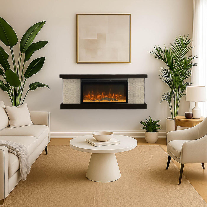 Foyer électrique Summit de 48 po avec manteau mural - brun 