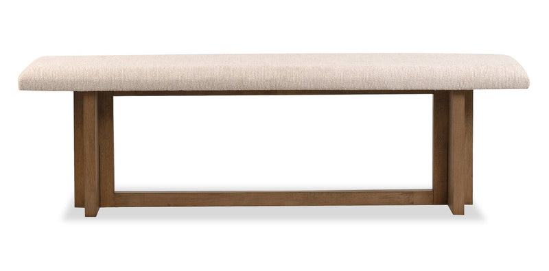 Ensemble de salle à manger Henri de Scott Living 6 pièces en bois avec table, rallonge de 66 po à 84 po (L), banc et chaises - brun et crème