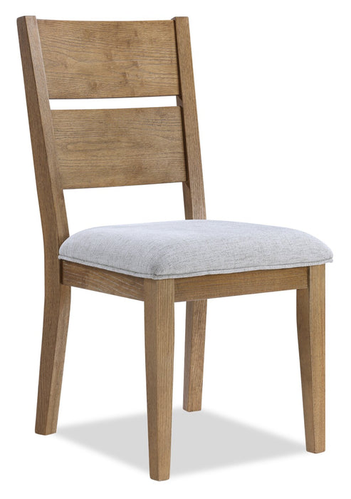 Ensemble de salle à manger Lotus 7 pièces en bois avec table de 82 po (L) et 6 chaises à dossier à lattes - naturel