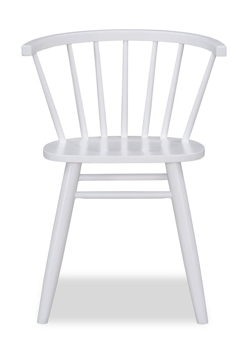 Ensemble de salle à manger Remi 5 pièces en verre et bois avec table ronde de 42 po (L) et 4 chaises à dossier à barreaux en forme de fuseau - noir et blanc