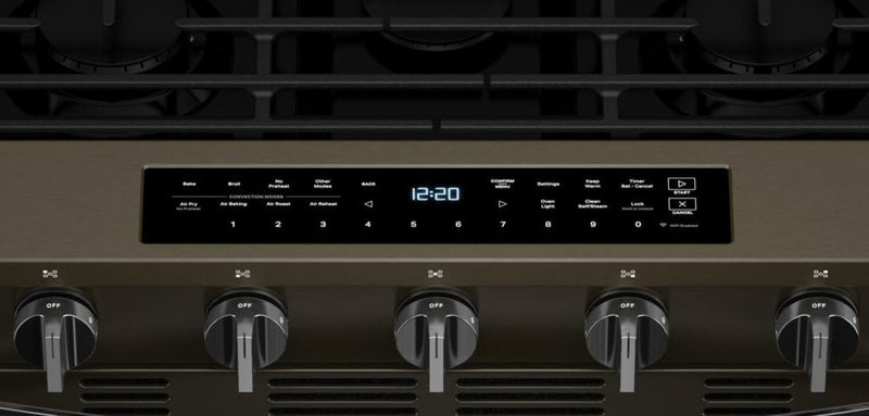 Cuisinière à gaz Whirlpool de 5 pi3 avec friture à air et revêtement WipeCleanMC - acier inoxydable noir - WSGS7530RV