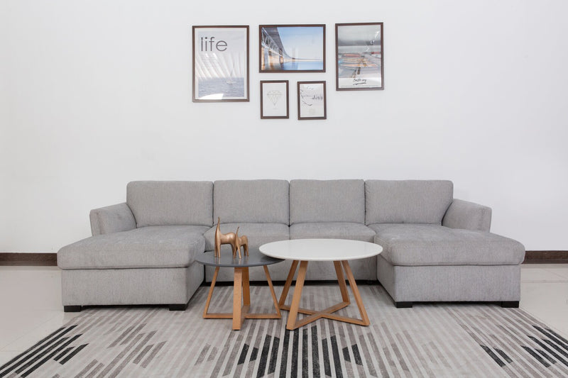 Sofa sectionnel Vault 3 pièces avec causeuse-lit et deux fauteuils longs de rangement - gris