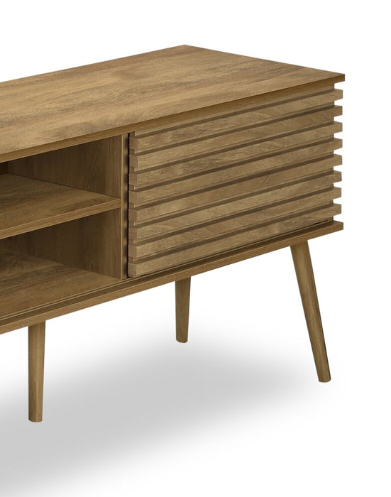 Meuble pour téléviseur rustique Gemma de 72 po avec rangement et système de gestion des câbles pour téléviseurs jusqu’à 80 po - brun