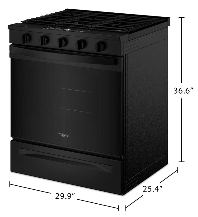 Cuisinière à gaz Whirlpool de 5 pi³ et de 30 po avec cuisson à air - noire - WSGS5030SB