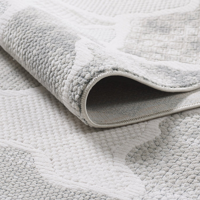 Carpette Cove grise à motif de vagues - 6 pi 7 po x 9 pi 6 po